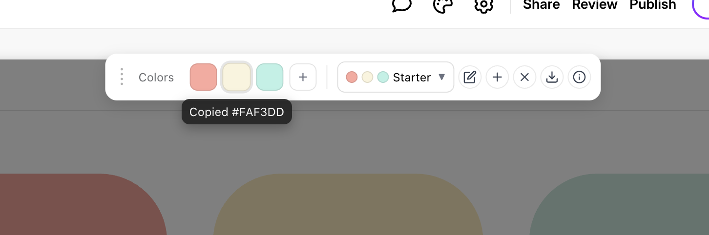 Overflow panel with extra colors